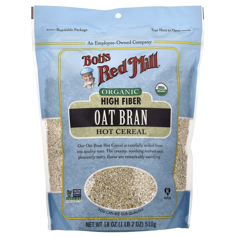 Organic High Fiber Oat Bran, Hot Cereal