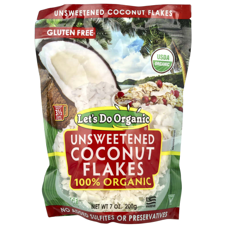 Let's Do Organic®, 100% Organic Unsweetened Coconut Flakes