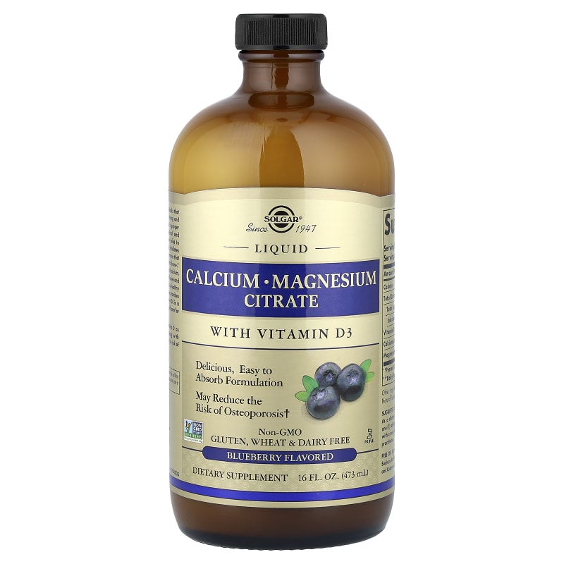 Liquid Calcium Magnesium Citrate with Vitamin D3, Blueberry