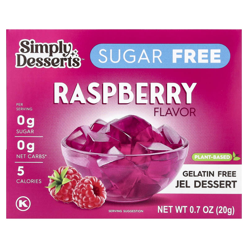 Gelatin Free Jel Dessert, Sugar Free, Raspberry