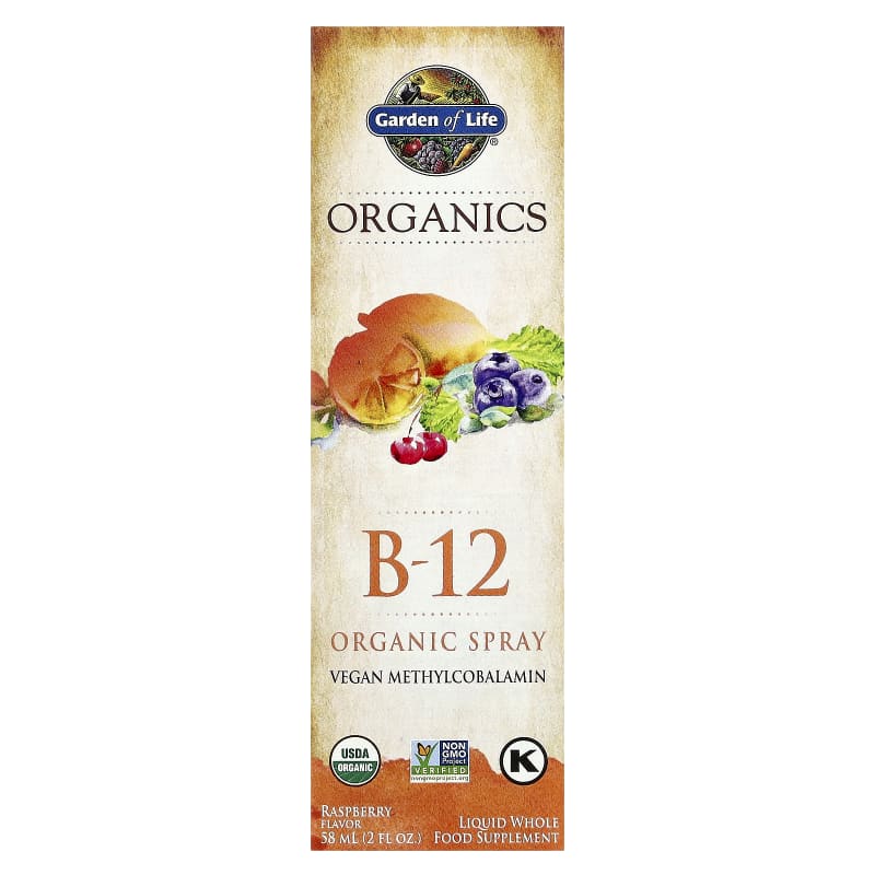 Organics, B-12 Organic Spray, Raspberry