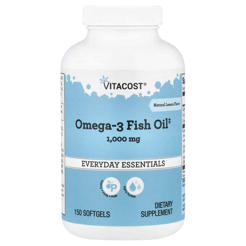 Everyday Essentials, Omega-3 Fish Oil, Natural Lemon, 1,000 mg