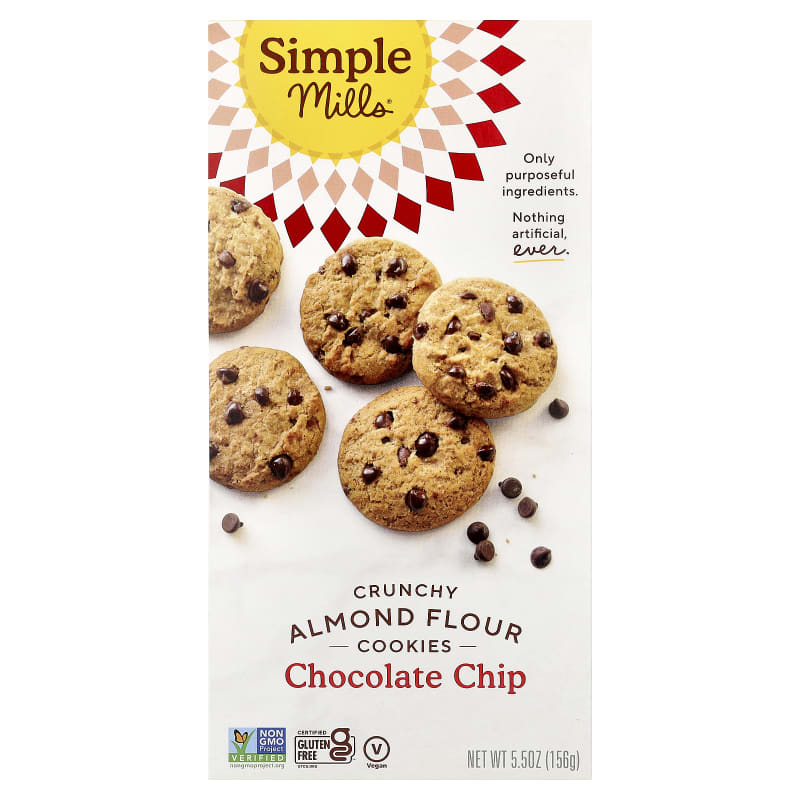 Crunchy Almond Flour Cookies, Chocolate Chip