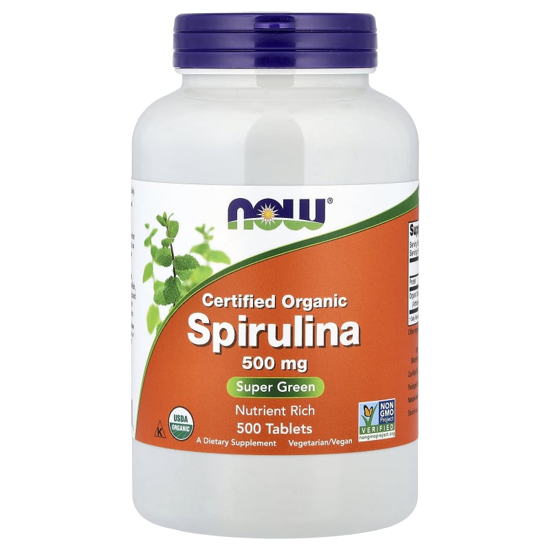 Certified Organic Spirulina, 500 mg
