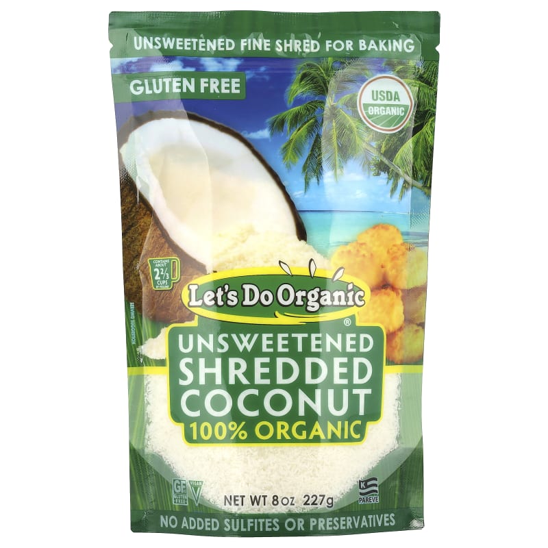 Let's Do Organic, 100% Organic Unsweetened Shredded Coconut