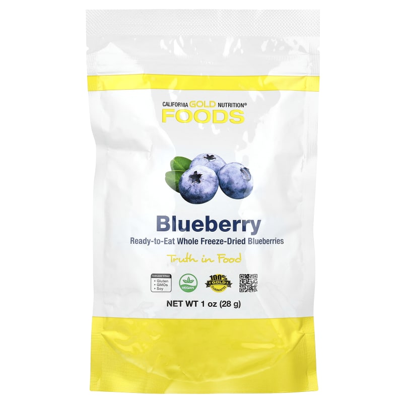 Foods, Freeze-Dried Blueberry, Ready to Eat Whole Freeze-Dried Berries