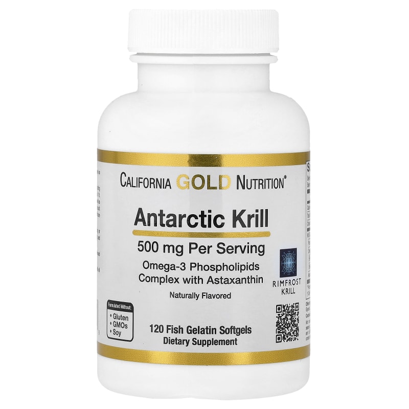 Antarctic Krill Oil, Omega-3 Phospholipids Complex with Astaxanthin, Natural Strawberry and Lemon, 500 mg