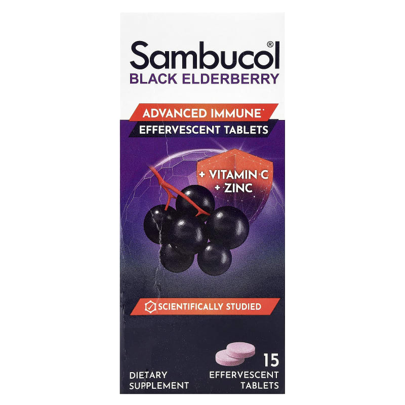 Black Elderberry, Effervescent Tablets + Vitamin C & Zinc, Age 4+