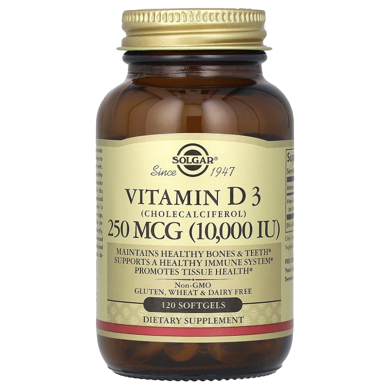 Vitamin D3 (Cholecalciferol), 250 mcg (10,000 IU)