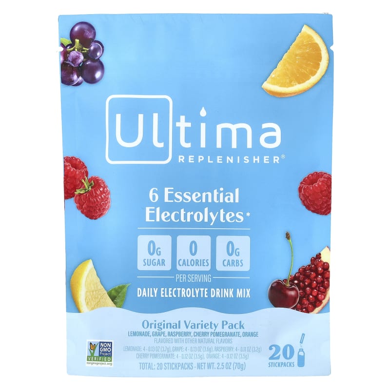 6 Essential Electrolytes, Daily Electrolyte Drink Mix, Original Variety Pack, 0.11 oz (3.2 g) Each