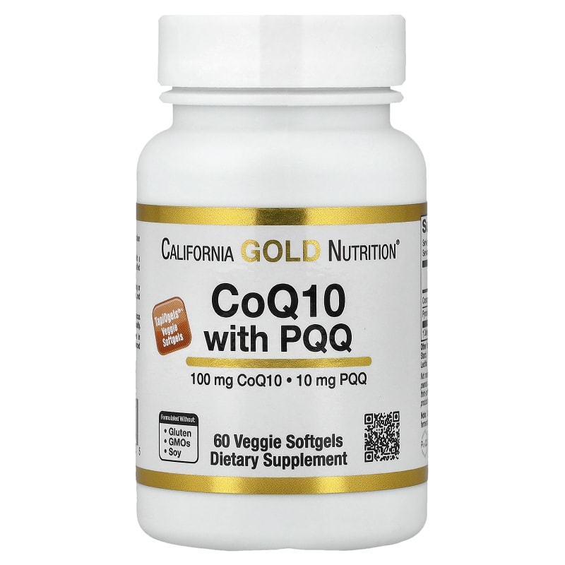 CoQ10 with PQQ, Ubiquinone USP, Tapioca Veggie Softgel with Sunflower Lecithin, 100 mg