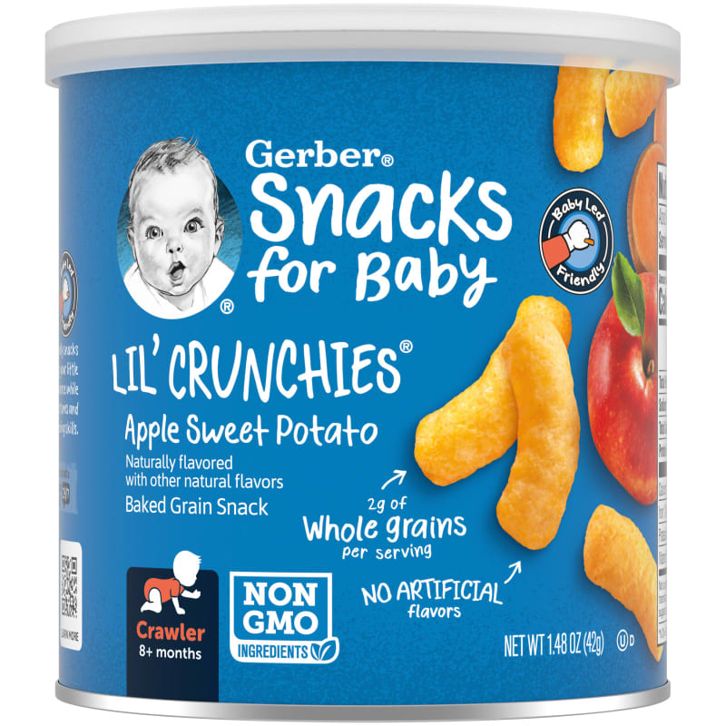Snacks for Baby, Lil' Crunchies, Baked Grain Snack, 8+ Months, Apple Sweet Potato