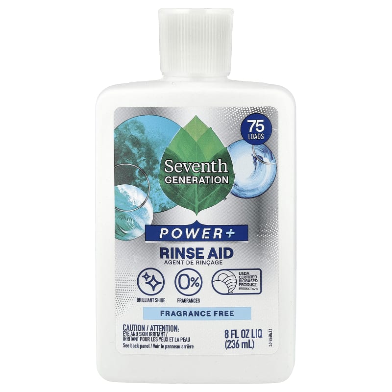 Power+, Rinse Aid, Fragrance Free, 75 Loads