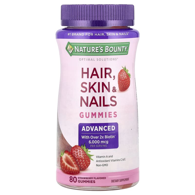 Advanced Hair, Skin, & Nails Gummies, Strawberry