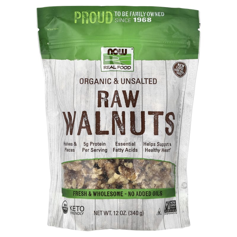 Real Food, Organic Raw Walnuts, Unsalted
