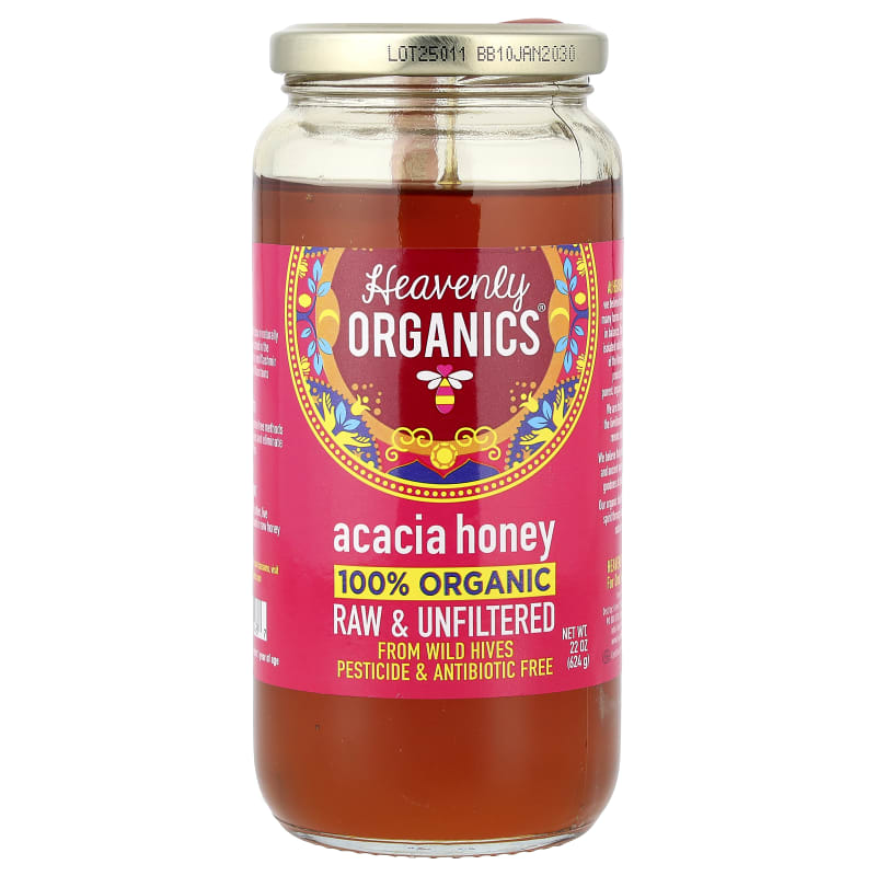 100% Organic Acacia Honey, Raw & Unfiltered