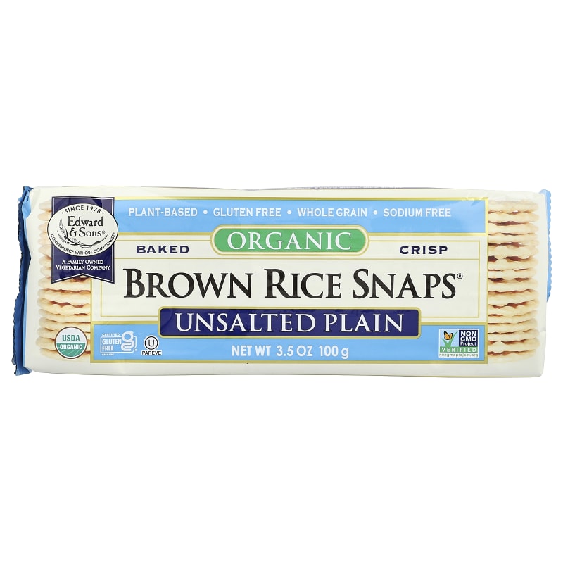 Organic Baked Crisp Brown Rice Snaps®, Unsalted Plain