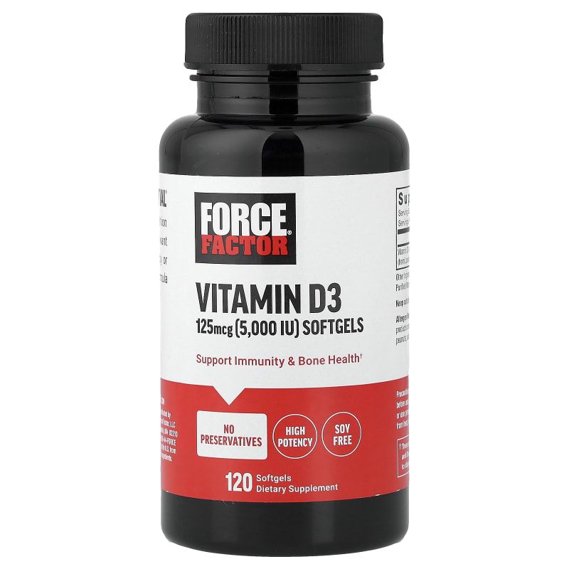 Vitamin D3, High Potency, 125 mcg (5,000 IU)