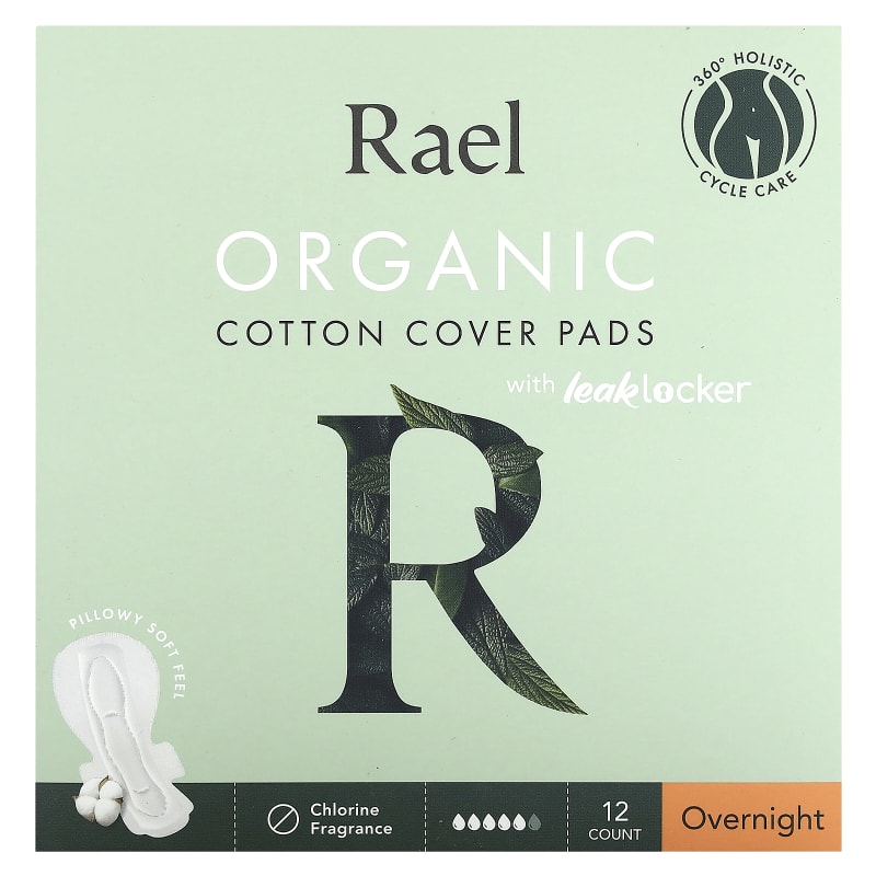 Organic Cotton Cover Pads with Leak Locker, Overnight