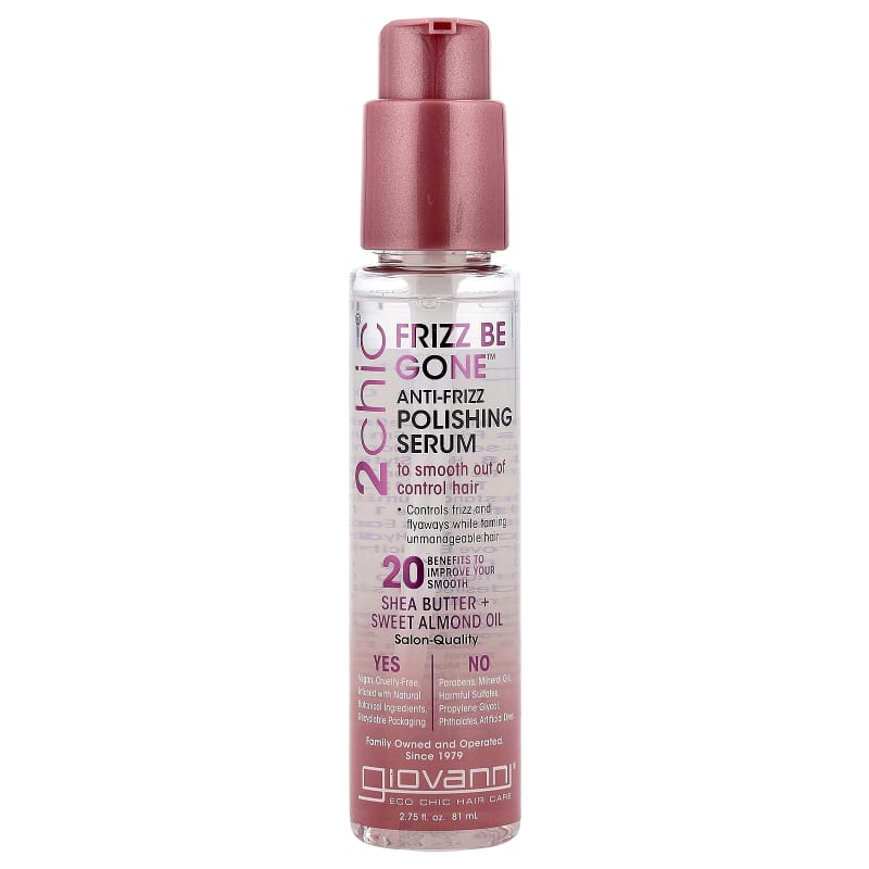 2chic, Frizz Be Gone™ Anti-Frizz Polishing Serum, Shea Butter + Sweet Almond Oil