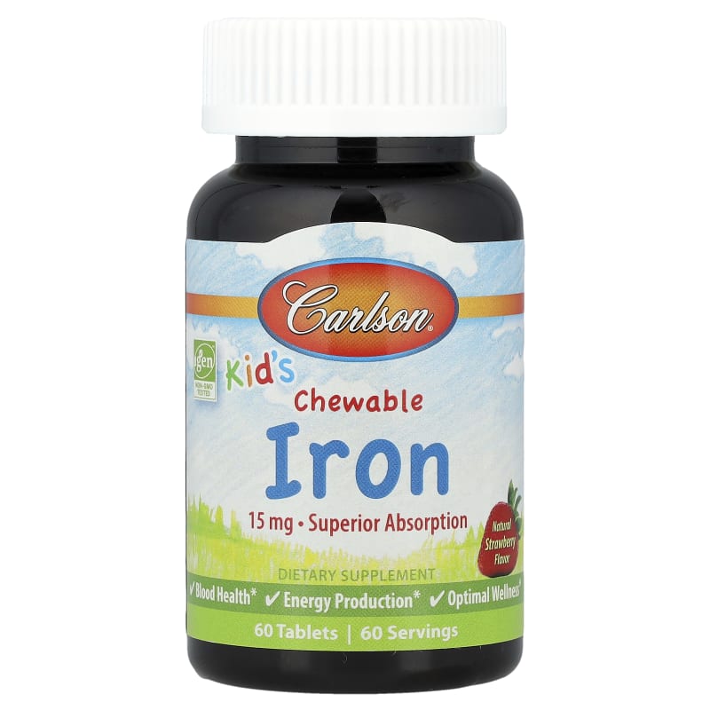 Kid's, Chewable Iron, Natural Strawberry, 15 mg