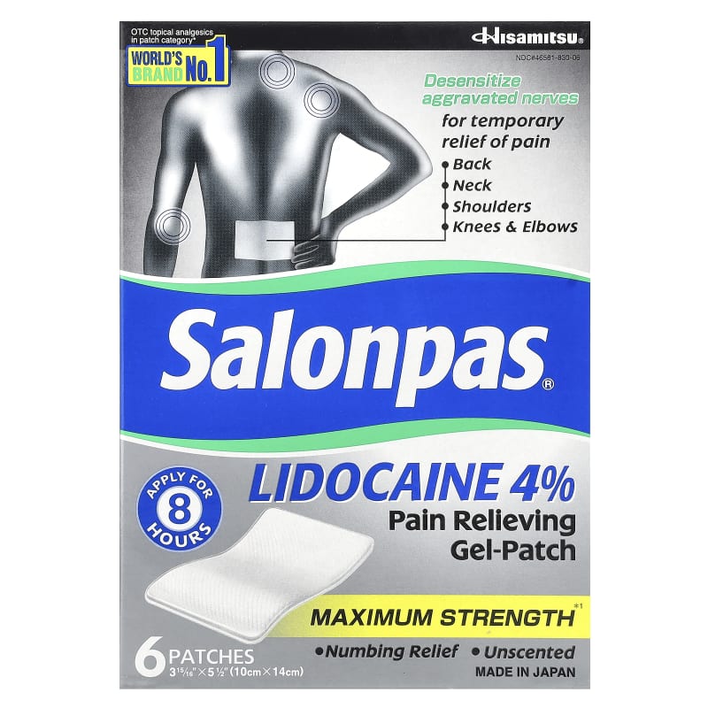 Lidocaine 4% Pain Relieving Gel-Patch, Maximum Strength, Unscented