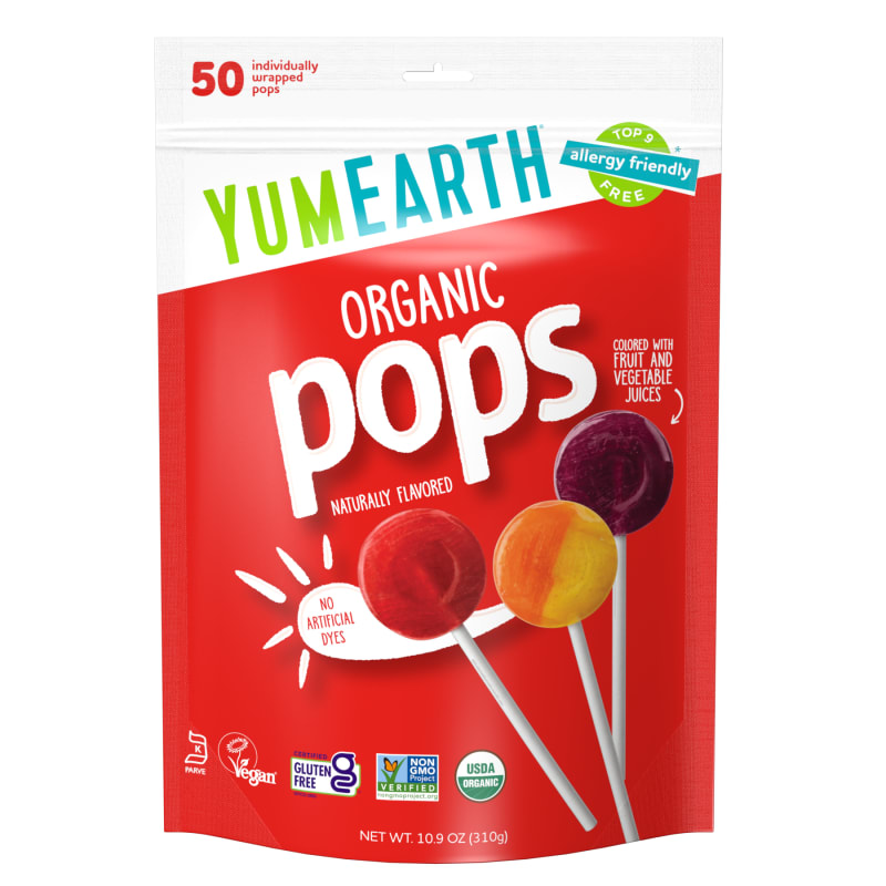 Organic Pops, Assorted Flavors, 50 Individually Wrapped Pops