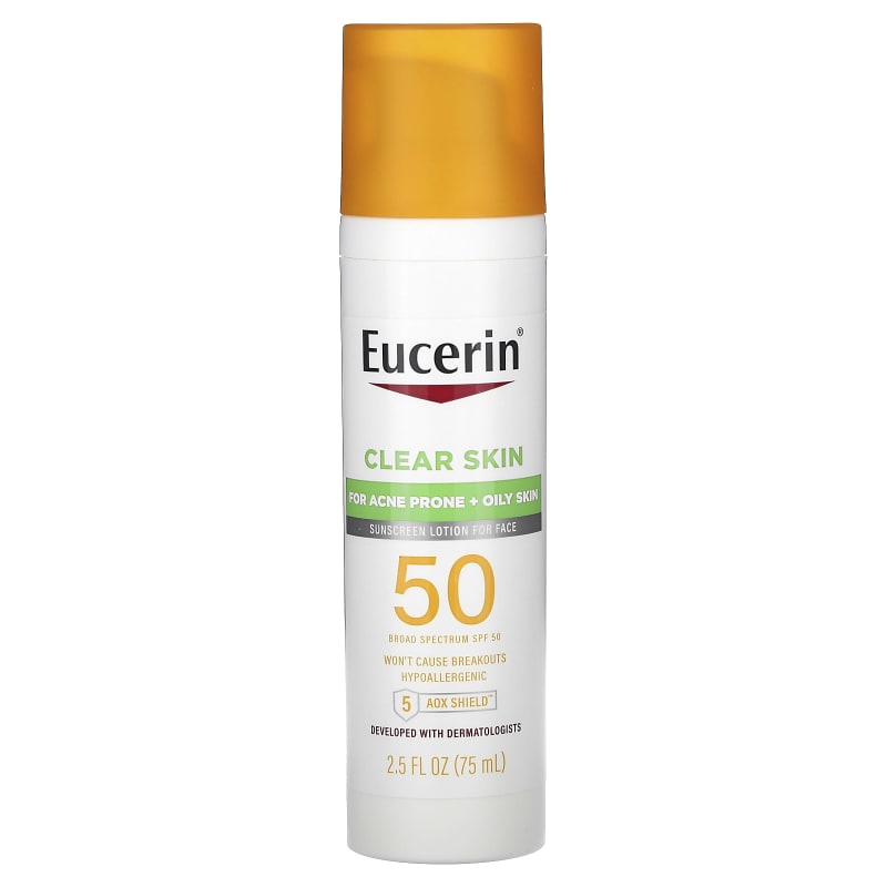 Clear Skin, Lightweight Sunscreen Lotion for Face, SPF 50, Fragrance Free