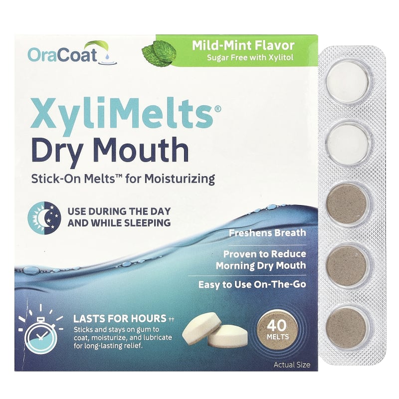 XyliMelts® Dry Mouth, Mild-Mint, 40 Melts