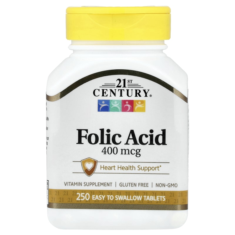 Folic Acid, 400 mcg, 250 Easy to Swallow Tablets