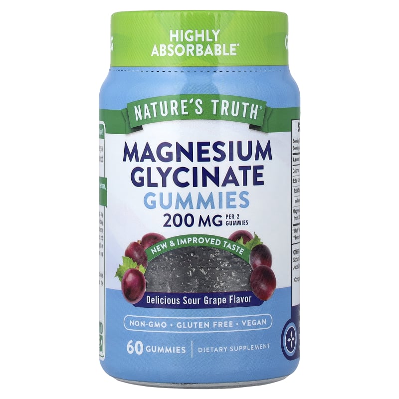 Magnesium Glycinate Gummies, Delicious Sour Grape