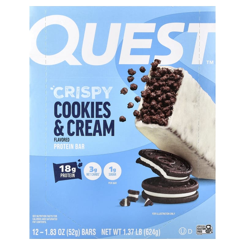 Protein Bar, Crispy Cookies & Cream, 1.83 oz (52 g) Each