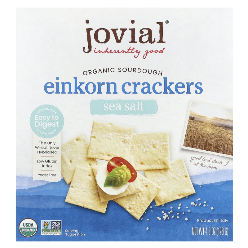 Organic Sourdough Einkorn Crackers, Sea Salt