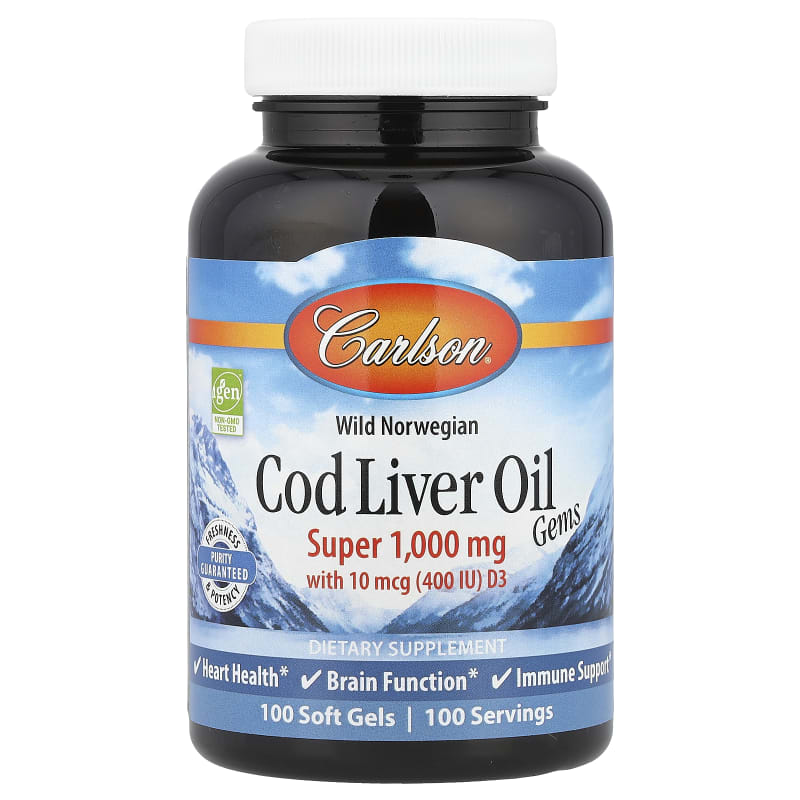 Wild Norwegian, Cod Liver Oil Gems, 1,000 mg
