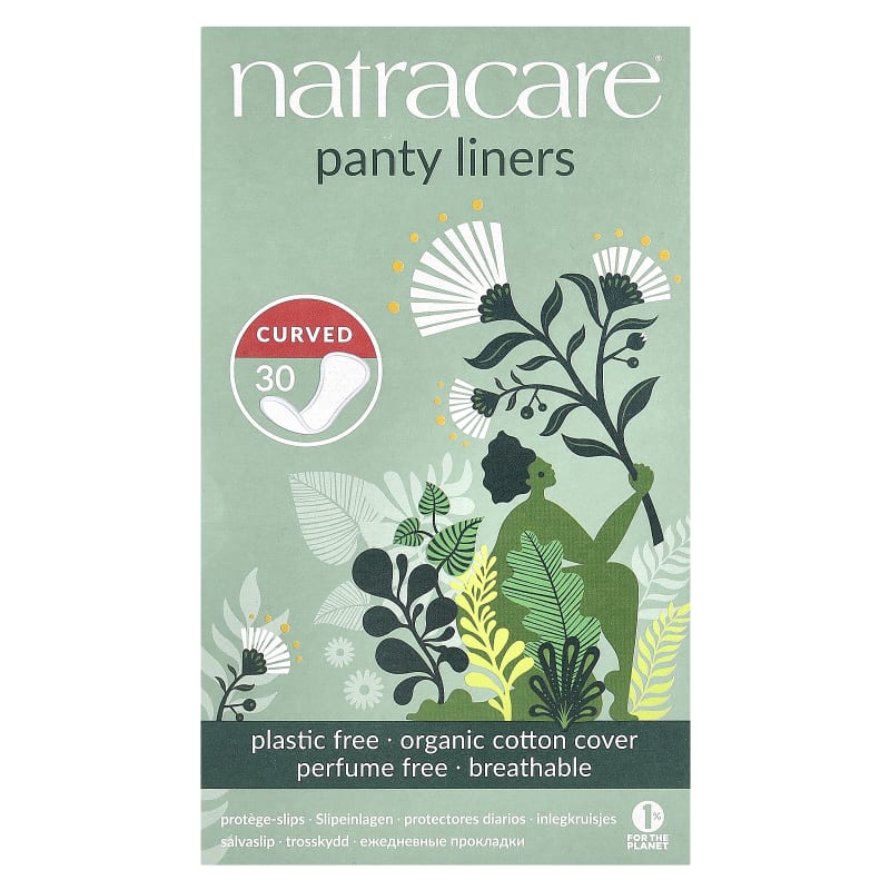 Panty Liners, Organic Cotton Cover, Curved