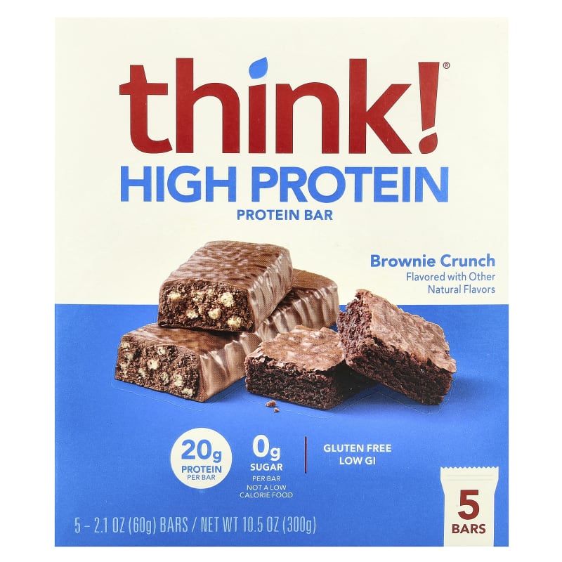 High Protein Bars, Brownie Crunch, 2.1 oz (60 g) Each
