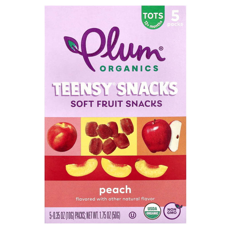 Teensy Soft Fruits Snacks, 12+ Months, Peach, 0.35 oz (10 g) Each