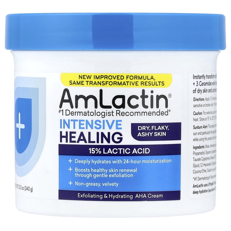 Intensive Healing, Exfoliating & Hydrating AHA Cream, Dry, Flaky, Ashy Skin