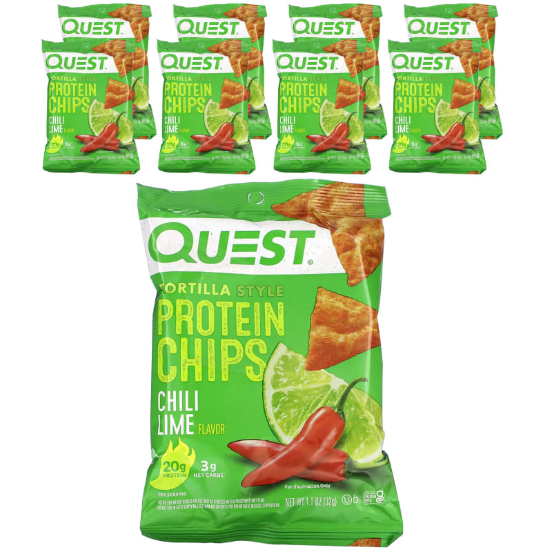 Tortilla Style Protein Chips, Chili Lime, 1.1 oz (32 g) Each