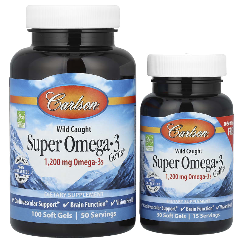 Wild Caught Super Omega-3 Gems®, 100 + 30 Soft Gels
