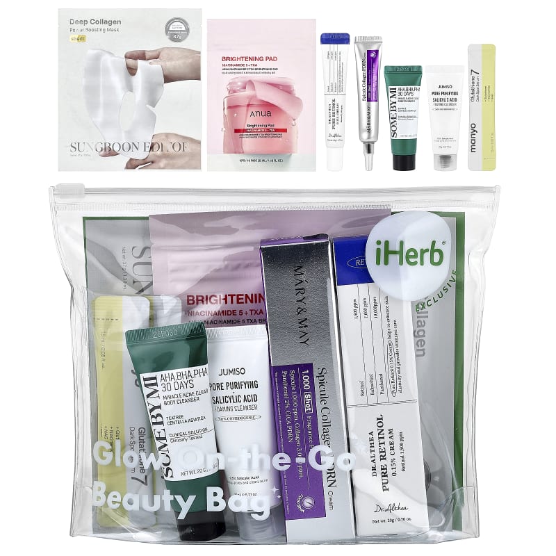 Glow On-The-Go Beauty Bag, 8 Piece Set