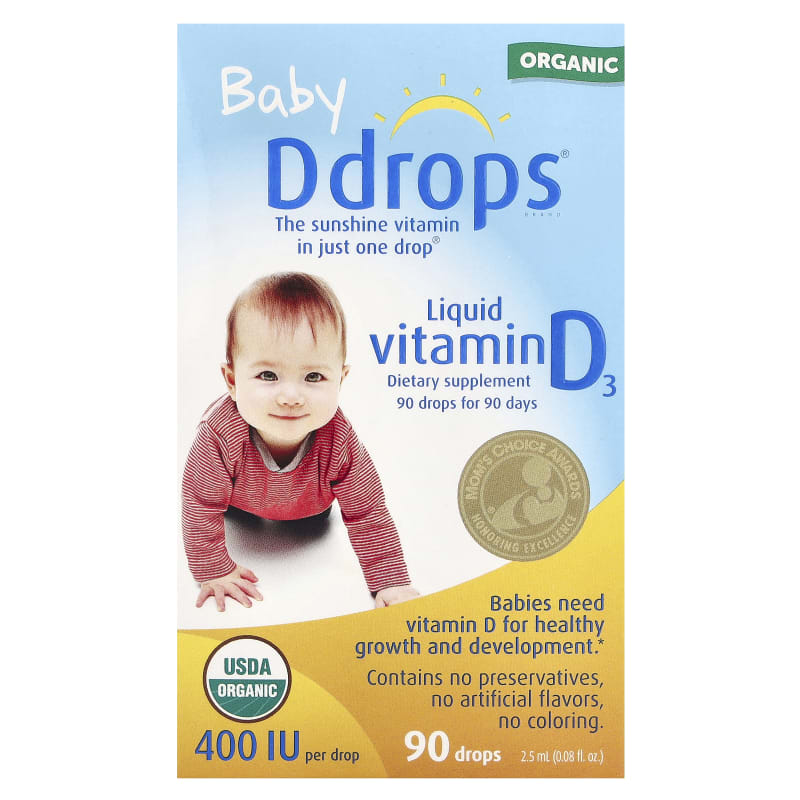 Baby, Organic Liquid Vitamin D3, 10 mcg (400 IU), 0.08 fl oz (2.5 ml)