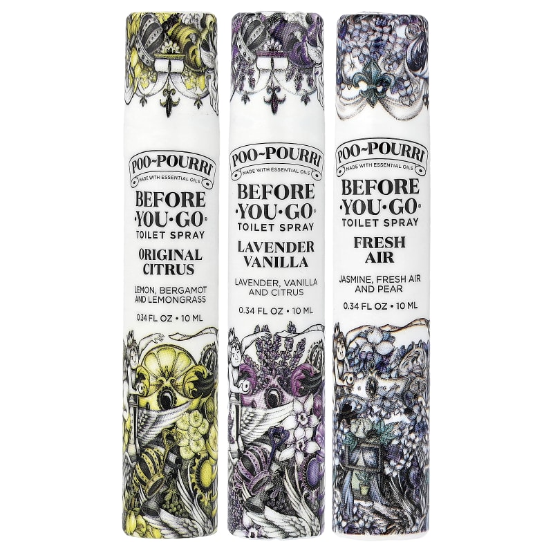 On-The-Go, Before-You-Go® Toilet Sprays, Value Set, 3 Sprays, 0.34 fl oz (10 ml) Each