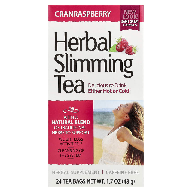 Herbal Slimming Tea, Cranraspberry, Caffeine Free, 1.7 oz (48 g)