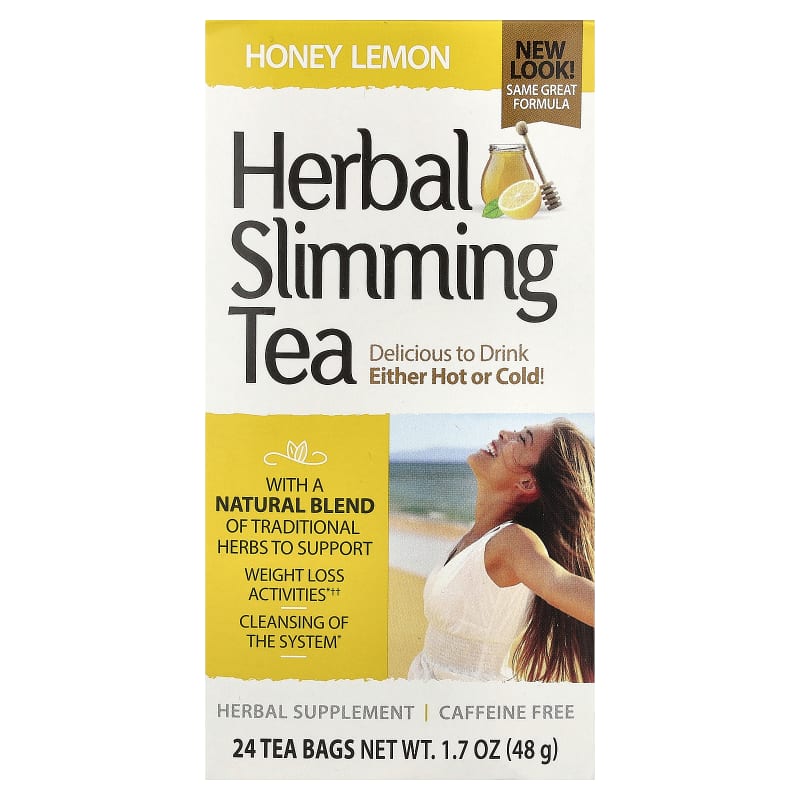 Herbal Slimming Tea, Honey Lemon, Caffeine Free, 1.7 oz (48 g)