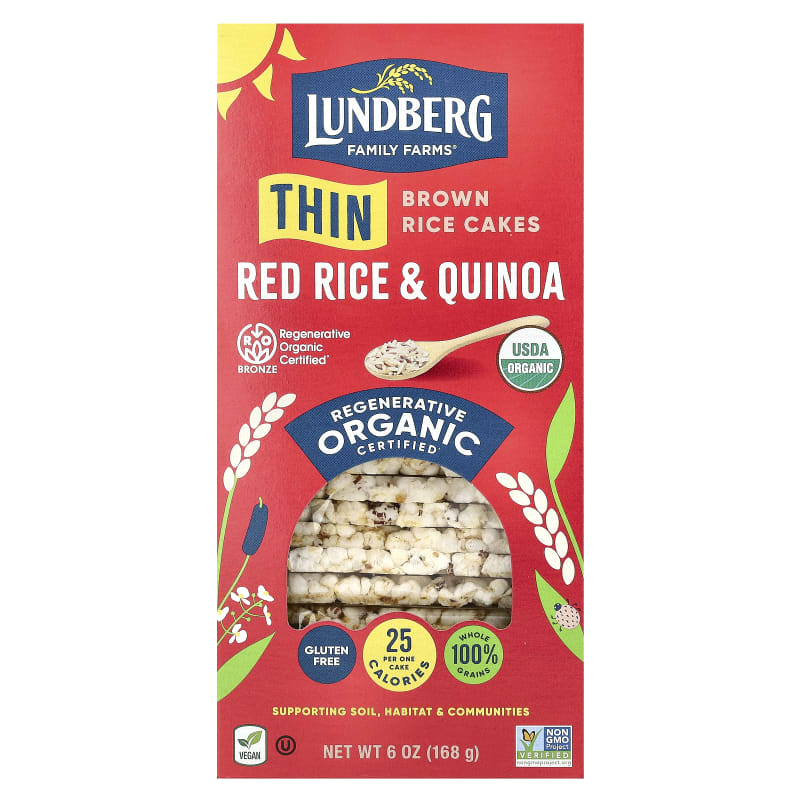 Organic Thin Brown Rice Cakes, Red Rice & Quinoa