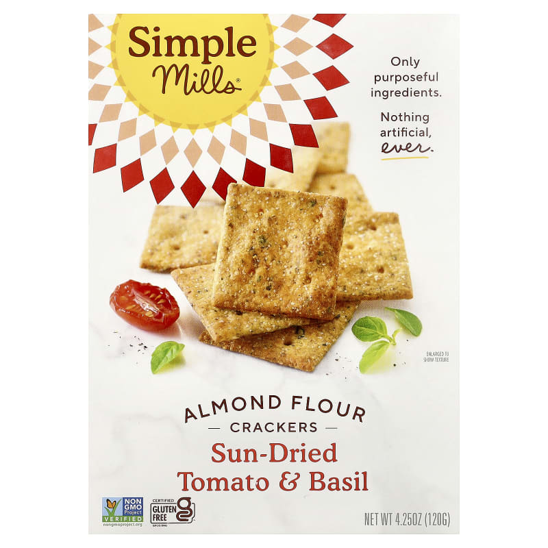 Almond Flour Crackers, Sun-Dried Tomato & Basil