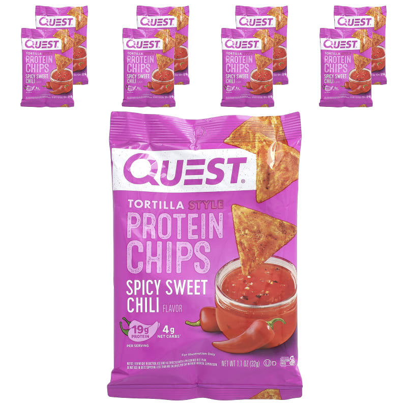 Tortilla Style Protein Chips, Spicy Sweet Chili, 1.1 oz (32 g) Each