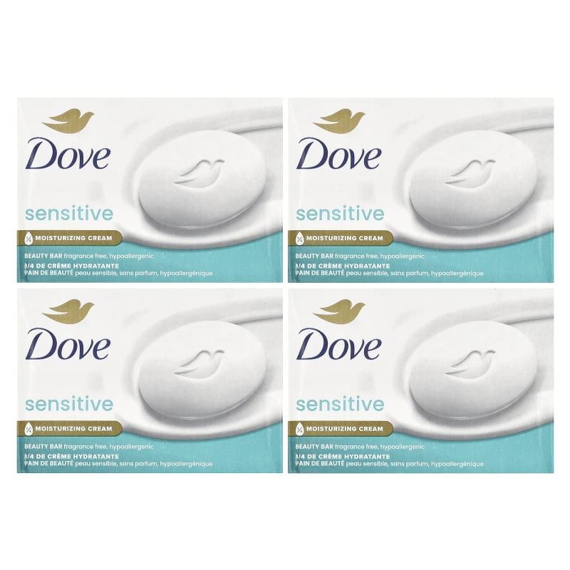 Beauty Bar Soap, Sensitive Skin, Fragrance Free, 3.75 oz (106 g) Each