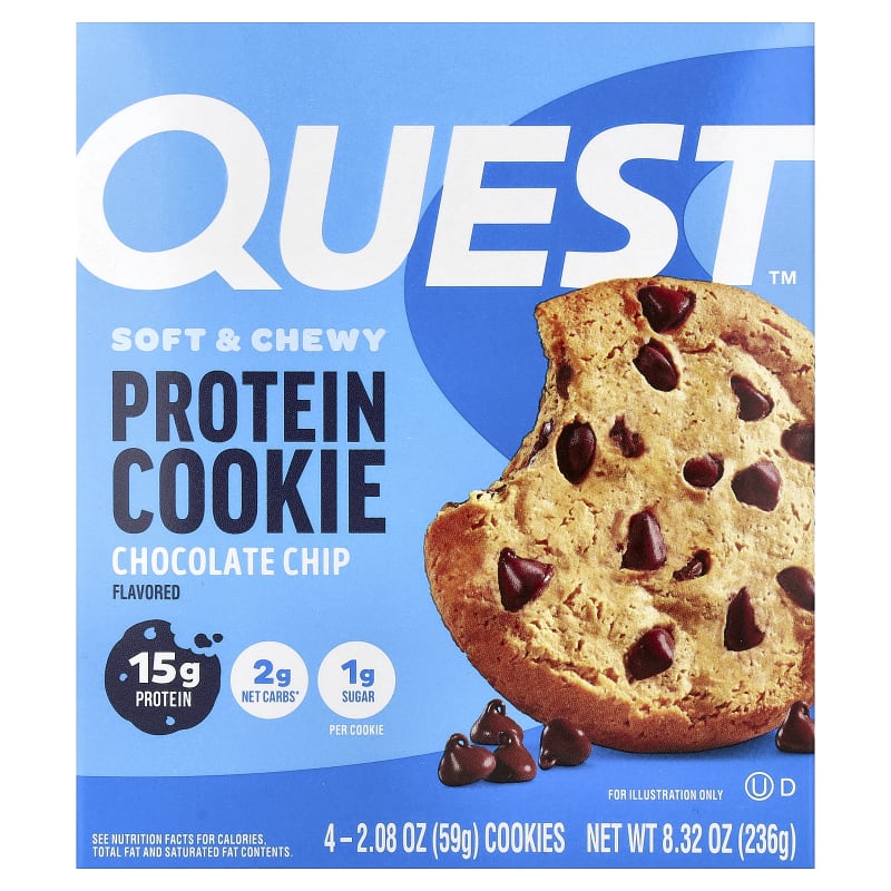 Protein Cookie, Chocolate Chip, 2.08 oz (59 g) Each